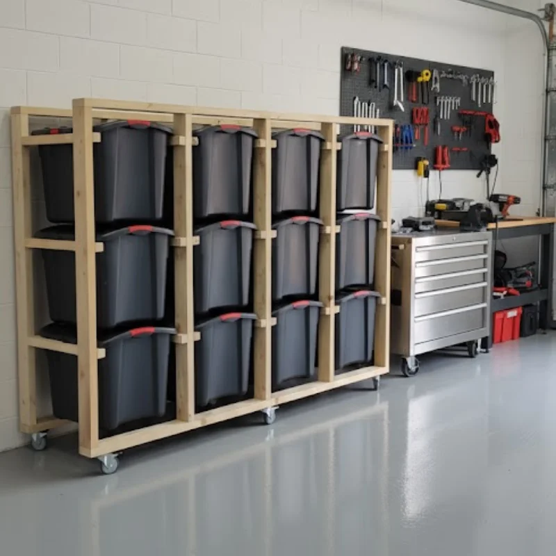 Wooden tote rack